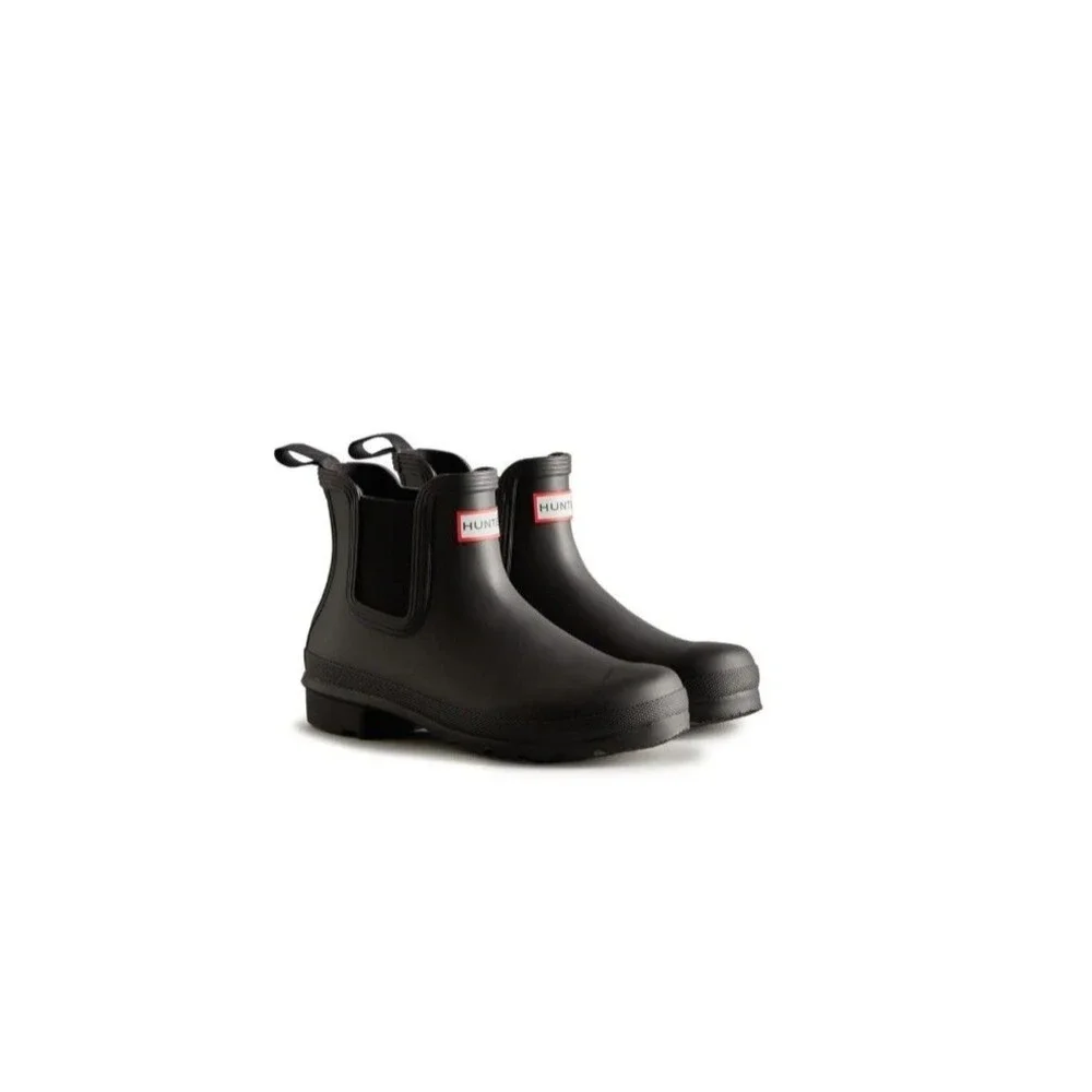 Hunter Black Short Chelsea Rain Boots